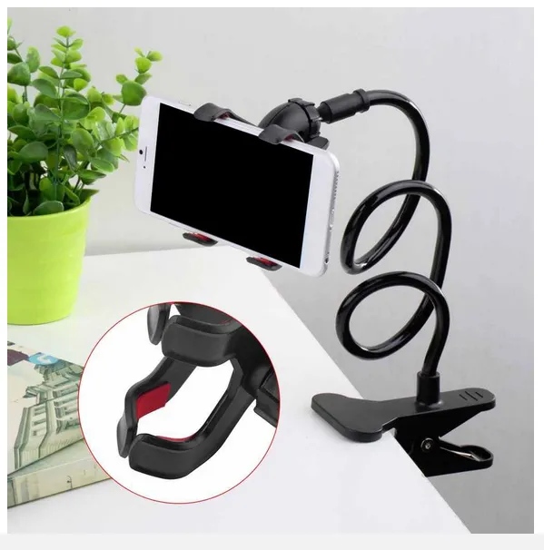 Universal Flexible Holder Arm Laazy Mobile Phone Gooseneck Stand Holder Stents Flexible Beed Desk Table Clip Bracket For xiaomi.