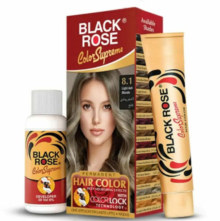 3/3 Black Rose Color Supreme Hair Color - Shade No: 8.1 Light Ach Brown Excellent Quality