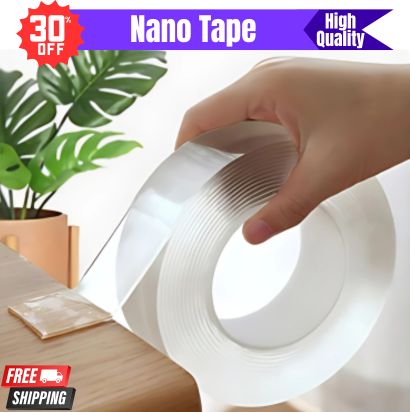 Nano Tape Double Sided Tape - Transparent Waterproof Tape, Washable Silicone Adhesive, 3 Meter Length, Cleanable, Easy to Carry, Double Tape for Multi-Purpose Use