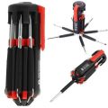 8 in 1 Multi Portable Screwdriver With 6 LED Torch Tools Light up Flashlight Set. 