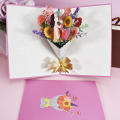 Warm Mother's Day Card Handmade 3D Up Greeting Card, Bouquet Flowers -. 
