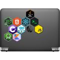 Laptop sticker A4 Sheet (UNCUT) Programming Language stickers for Programmer Developer, Java, JS, PHP, Python, html etc... Logo. 