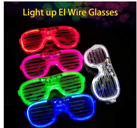 Neon Rave Leds Light up El Wire Neon Rave Glasses Glow Flashing LEDs Sunglasses ...