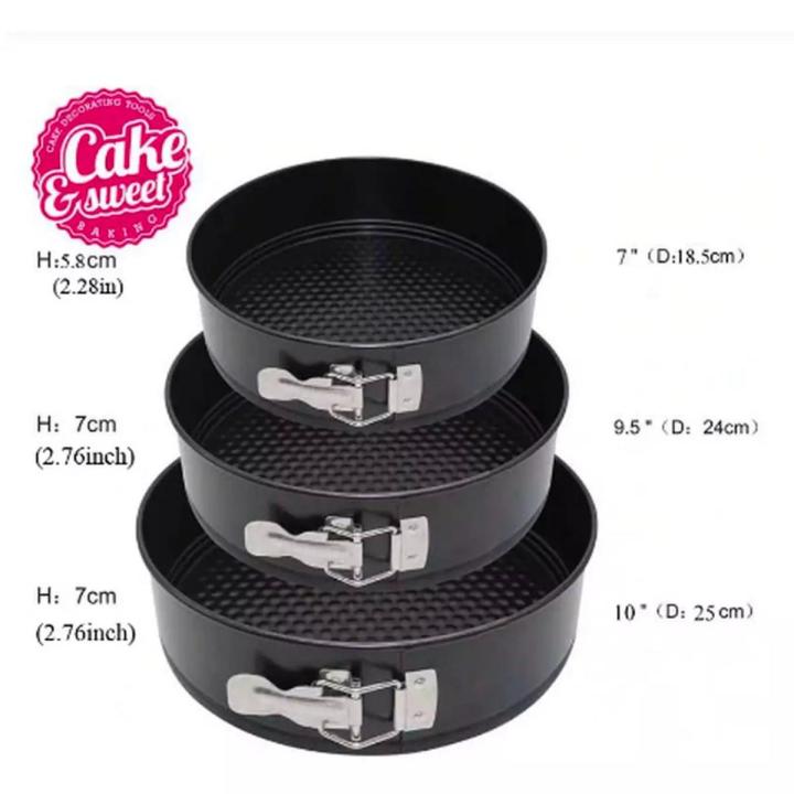 3pcs Cake Baking Pan Round Shape Mould Set 7inches 10