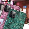 Protect Cover For iPhone 11 Pro Case Luxury Emerald marble Fashion Female Lady Rhinestone Phone Cases For iPhone 11 Pro Back Cover For girls and Boys. 