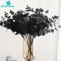 Black Artificial Flowers 6pcs Black Eucalyptus Branches Stems Realistic Silk Cloth Leaves for Halloween Decor Halloween Party Decorations. 
