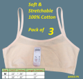 Girls Camisoles Bra / Girls Half Slips / Girls Biddies / Girls Half Tanks / Smooth & Silky Cotton With Lycra - Pack of 03. 