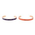 【happy one】KISS ME Brand 2pcs/set Orange Blue Bangles for Women Gold Color Bracelets & Bangles. 