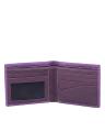 Leather Wallet - Gents in Purple Color 2 Flap Card Holder with Pic Holder. 