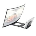 10-Inch 3D HD Mobile Phone Screen Magnifier with Audio Amplifier, Foldable Bracket. 