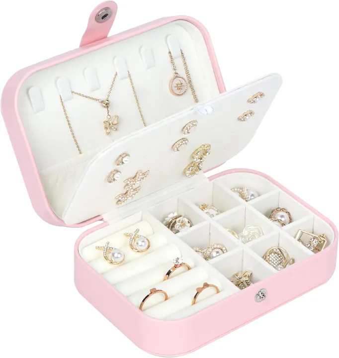 Portable%20Double%20Layer%20Travel%20Jewelry%20Organizer%20Box%20for%20Women%20%E2%80%93%20Mini%20Storage%20Case%20with%20Display%20%E2%80%93%20Classic%20Style%20%E2%80%93%20All%20Season%20%E2%80%93%20Fabric%20Lined%20-%20Image%202