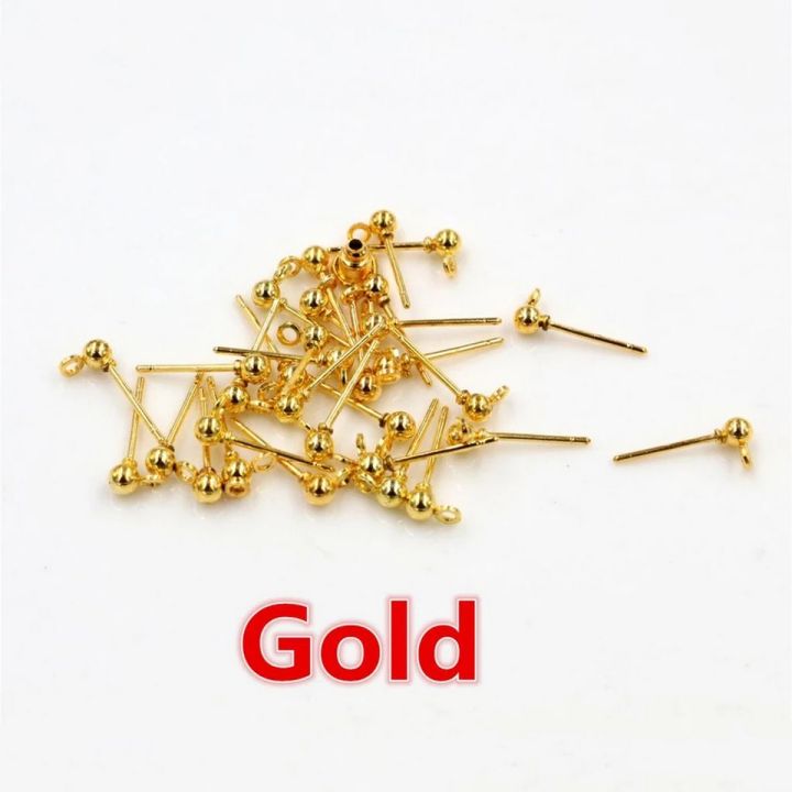 5 pairs 5mm silver Pin Findings Stud Earring Basic Pins Stoppers Connector For DIY Jewelry Making Accessories Supplies