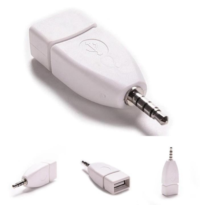 Vehicle 3.5mm Male Aux Audio Plug Jack to USB 2.0 Female Converter Adapter