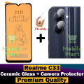 Realme C33 Matte Glass Protector Ceramic Glass + Back Rear Camera Protector 9H Gorilla Flexible Protection For Realme C33. 