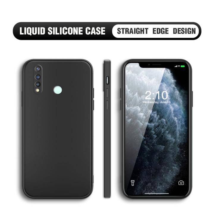 Jizetin for Vivo Y19 Case Thin Soft Luxury Square Liquid Silicone Phone Case Candy Cover