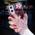 For OPPO F21 Pro (5G) Back Cover Luxury 3D Diamond Butterfly Shiny Glitter Gold Foil Space Starry Cases Clear Soft Silicone Bumper Mobile Phone Case for Girls Boy. 