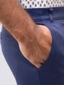 Oxen Super Stretchy Slim Fit Lycra Pent For Men-Navy Blue-SW. 