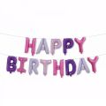 Purple Happy Birthday Unicorn Theme Set With Jumbo Size Unicorn Foil Balloon and Happy Birthday Purple & Pink Combination Foil Balloon Set. 