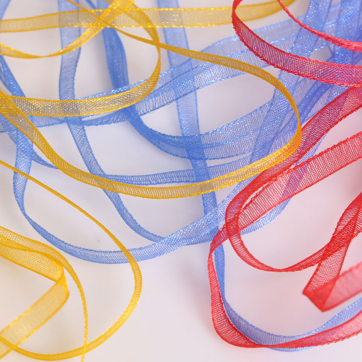 Belt 3mm 20yards Silk Satin Organza Polyester Ribbon For Sewing Wedding Party Decoration Webbing Crafts Gift Packing Ribbons
