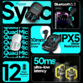 Zero® Z-811 Z-buds Gaming mode Low Latency TWS Earbud With 50 Hours Playtime, IPx5 water resistant| Wireless Earphones With Voice Assistance Earbuds. 
