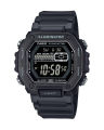 Casio General Mens Standard Black Case Square Black Dial World Time, Stop Watch, Timer, Alarm, Led Light, Calendar, Multi-Function Black Resin Band Watch-MWD-110HB-1BVDF. 
