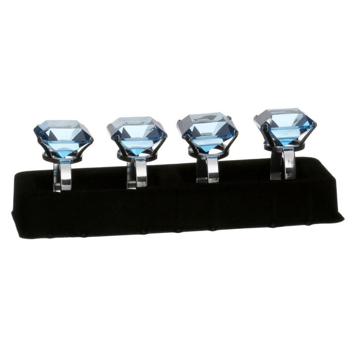Set of 4 Blue Diamante Napkin Rings  - Premier Home - SKU 8855119