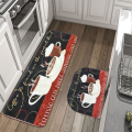 Modern Kitchen Floor Mat water absorption Kitchen, Bathroom, Anti-slip foot Rug Size 40x60 & 40x120cm 2PC set. 