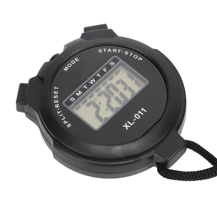 Digital Sport Stopwatch Timer, Black Sports Stopwatch Waterproof Alarm Clock Function Easy To Read Multifunction for Racing for Swimming for Judging