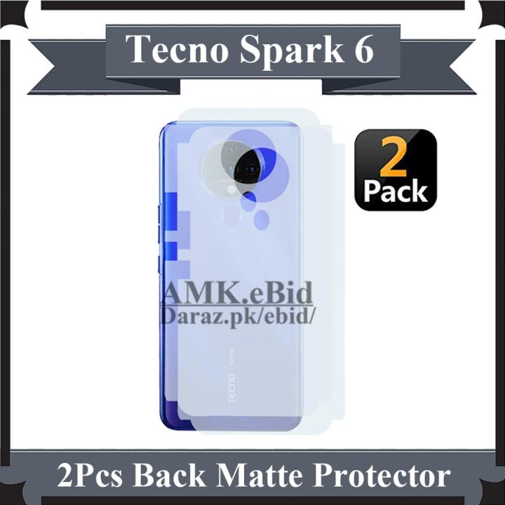2Pcs Tecno Spark 6 Back Matte Protector Soft Skin Sheet Soft Film Protector For Spark 6