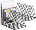 MULTIPURPOSE FILE FOLDER DESK ORGANIZER 9 PORTION STRONG POWDER COATED IRON BOOK & MAGAZINE RACK. 