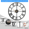 Roman Large Wooden Wall Clock Numeral Style, European Wooden Wall Clock for Home, Living Room, Kitchen, Office Decoration. 