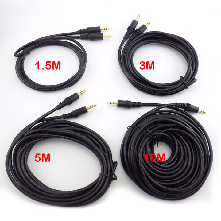 Aux Cable 3.5mm Male to Male Audio Stereo Cord for Headphones Speakers MP3, 1.5M 3M 5M