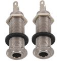 2X Electric Guitar Jack Chrome Threaded Cylinder Output Input Jack Plug Sockets 1/4 Inch for Electric Guitar. 