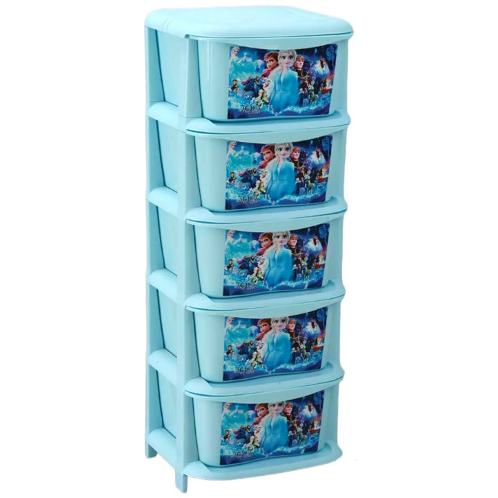 5 layer Multipurpose Colorful Drawers - Storage & Organisation, Cabinets / Jewellery Box in 5 Step | Aqua Plast 5 Layer Storage Box - Storage Drawer / Printed Drawer Cabinet Rack -  Kids Toys Drawers Multi Color