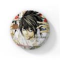 58mm Japanese Anime Death Note Enamel Pins Handmade Round Brooch L Killer Yagami Light Cosplay Badge Backpacks Jewelry Gifts. 