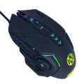 Gaming mouse Limeme with 6 Programmable Buttons - 7 light rgb gaming mouse usb wired with side buttons - for pc, laptop, pubg mobile, free fire. minecraft  - Black & White. 