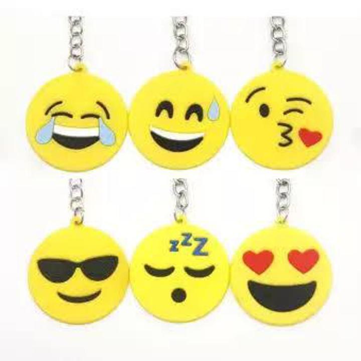 2 pc Dreampark Emoji Keychains, Mini Emoji Plush Party Favors for Kids Halloween Birthday Party Supplies, Carnival Prizes for Kids Treasure Box Bulk Toy Assortment