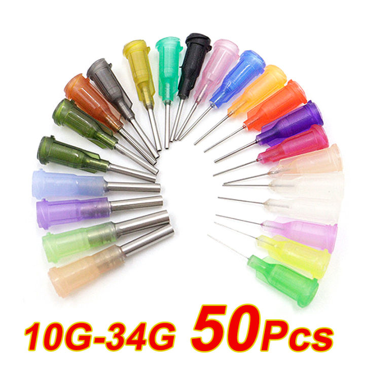 Sunfloweio 10G-34G 13mm Dispensing Needle Stainless Steel Dispensing Needle Spiral Mouth Nozzle Glue Needle for Filling E-liquid and Glue