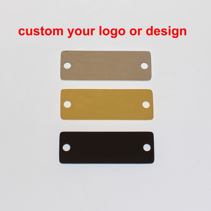 5pcs 13x38mm Handmade Labels For Clothing Custom Laser Engraved Tags Sewing Product Labels Gold Stainless Steel Metal Labels
