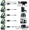 GH-1 Gaming Headset for PS5, PS4, Xbox One, Xbox One S, PC, Nintendo Switch, Mac, Laptop, 3.5mm Wired Pro Stereo Over Ear Gaming Headphones with Noise Cancelling Mic, LED Light, Green. 