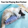 Electric Flopping Cat Kicker Fish Plush Toy, Realistic Moving Fish, Wiggle Fish Catnip Toys, Motion Kitten Chew Bite Toy. 