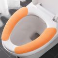 【Happier】 2Pc/Set Reusable Warm Flannel Toilet Sticker Toilet Seat Covers Washable Toilet Seat Filling Bathroom Mat Seat Cover Universal. 