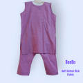 Girls’ Purple Ethnic Handmade Embroidery and Glass Work 2-Piece Dress. 