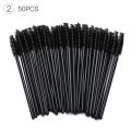 Eyebrow Mascara Wand Eyelash Spoolie Brush 50 pcs/set Wholesale Disposable Lash Wands Eyelash Extension Brush-shiny purple. 