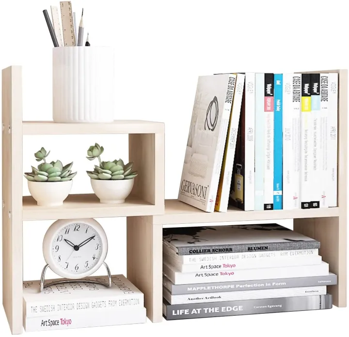 Jerry%20&%20Maggie%20-%20Desktop%20Organizer%20Office%20Storage%20Rack%20Adjustable%20Wood%20Display%20Shelf%20%20Birthday%20Gifts%20-%20Toy%20-%20Home%20Decor%20%20-%20Free%20Style%20Rotation%20Display%20-%20True%20Natural%20Stand%20Shelf%20White%20Wood%20Tone%20-%20Image%205