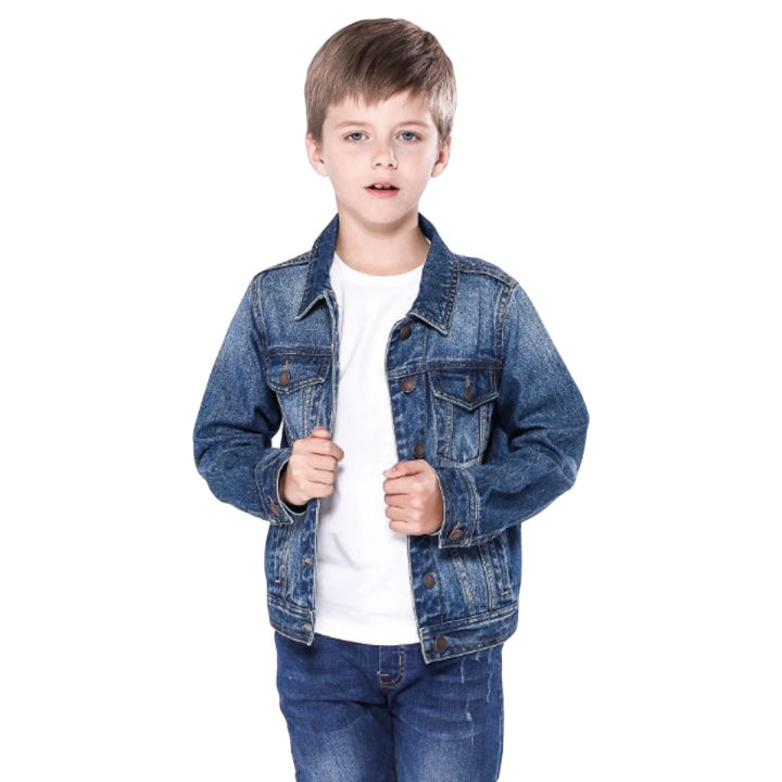 Boys Kids Denim Jeans Vintage Jacket Random Wash Premium Brand Export Quality