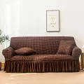 Soft Elastic Bubble Cloth Universal Sofa Cover Breathable Thick Slipcover Protector 3+1+1=5 seater. 
