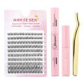 Self Application DIY at Home Individual Lashes Kit Black Wispy Natural Look 120Pcs Lash Clusters False Eyelashes for Beginners. 