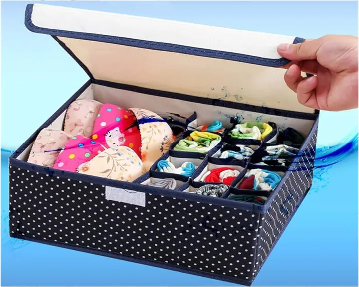 Multi%20Compartment%20Foldable%20Storage%20Box/Closet%20Organizer/Drawer%20Organizer,%2012%20Grids%20For%20Underwear%20Closet%20Storage%20For%20Bra,%20Panty%20Innerwear%20Organizer%20For%20Wardrobe%20(Multicolor)%20-%20Image%202