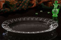 Set of 2 Gelayol Large Oval Platter Glass Serving Dishes Transparent Glass 11 Inches Rice Dishes Pack of 2. 